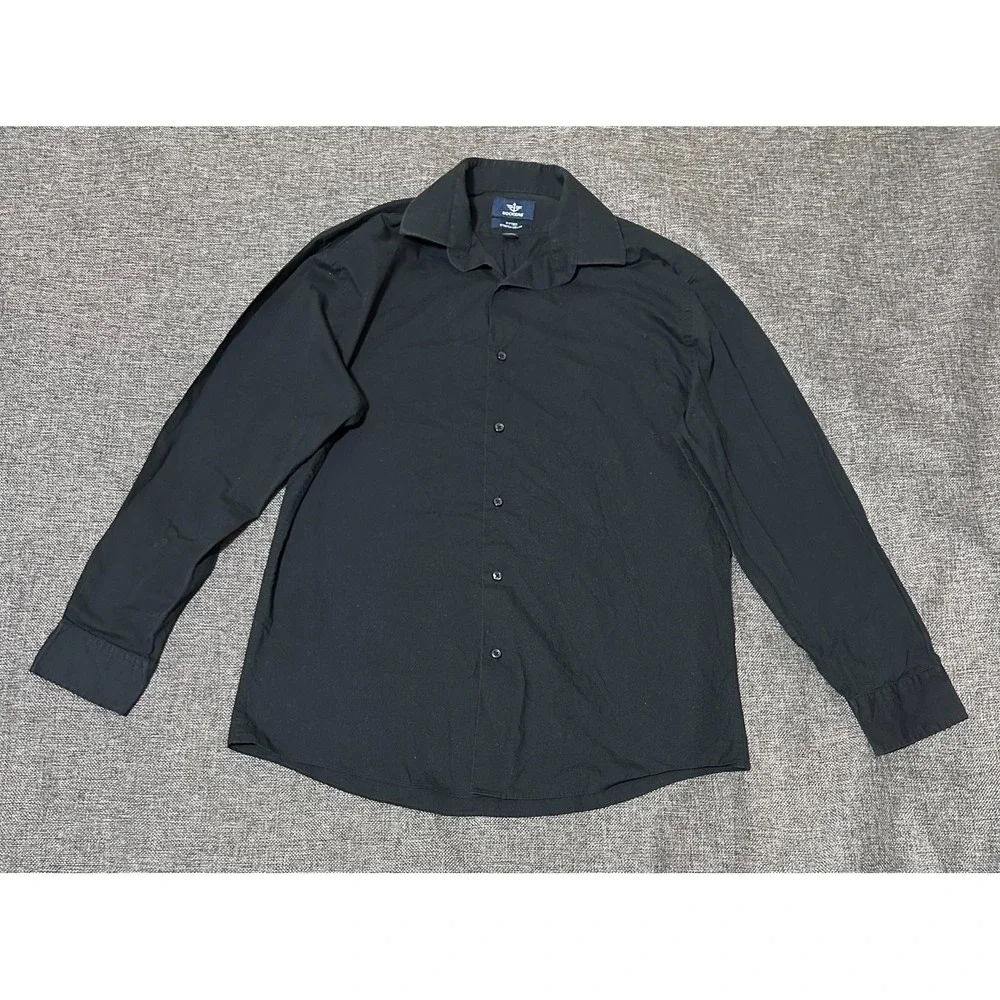Dockers Fitted Men's 15/15 1/2 32/33 M Black Long Sleeve Shirt